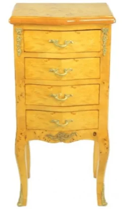 Casa Padrino Barock Kommode Vogelaugenahorn mit 4 Schubladen - Handgefertigt aus Massivholz, Breite 40 cm, Tiefe 30 cm, Höhe 80 cm