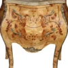 Casa Padrino Barock Kommode Vogelaugenahorn mit 2 Schubladen, Marmorplatte in Creme, 68 x 40 x 72 cm