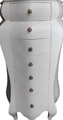 Casa Padrino Barock Kommode Weiss 131 x 68 x 46 cm - Antik Stil Kommode aus Massivholz