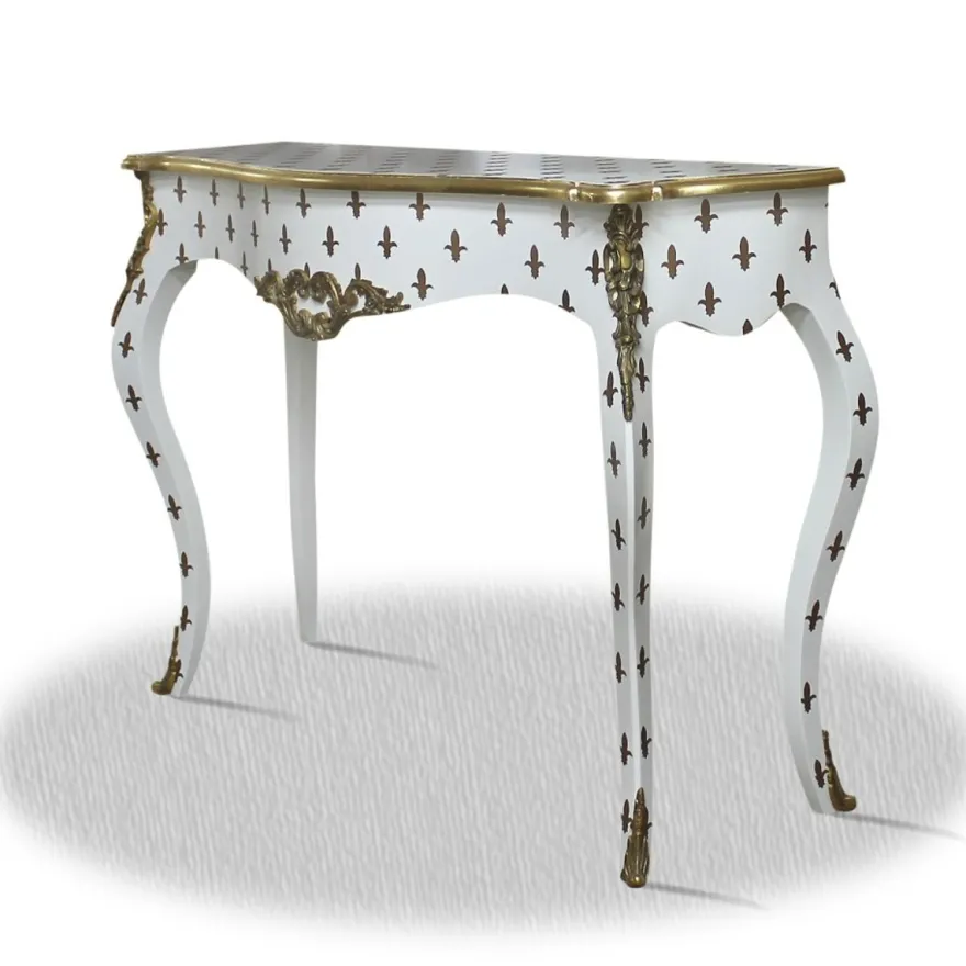 Casa Padrino Barock Konsole im Antik Stil in Weiß und Gold 100 x 40 x H. 85 cm - Luxuriöser Konsolentisch