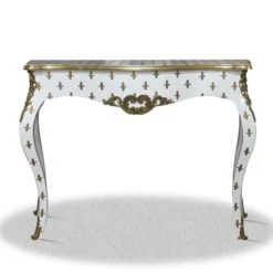 Casa Padrino Barock Konsole im Antik Stil in Weiß und Gold 100 x 40 x H. 85 cm - Luxuriöser Konsolentisch