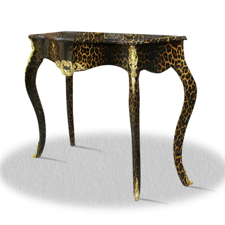 Casa Padrino Barock Konsole Leopard Gold 100 x 40 x H. 85 cm - Luxus Möbel