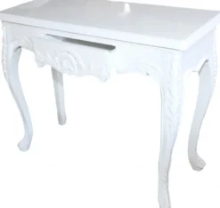 Casa Padrino Barock Konsolentisch Weiss mit Schubladen - Damen Schminktisch im Antik Stil - 101 x 44 x 84 cm