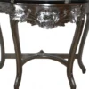 Casa Padrino Barock Konsolentisch mit Marmorplatte in Silber und Schwarz - 95 x 37 x 84 cm