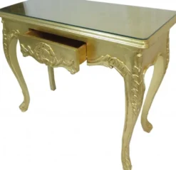 Casa Padrino Barock Konsolentisch Gold mit Schubladen, Damen Schminktisch im Antik Stil, 101 x 44 x 84 cm