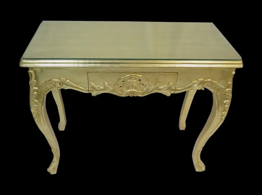 Casa Padrino Barock Konsolentisch Gold mit Schubladen, Damen Schminktisch im Antik Stil, 101 x 44 x 84 cm