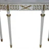 Casa Padrino Barock Konsolentisch mit Marmorplatte, Weiss/Gold 112 cm - Antik Stil Wandtisch