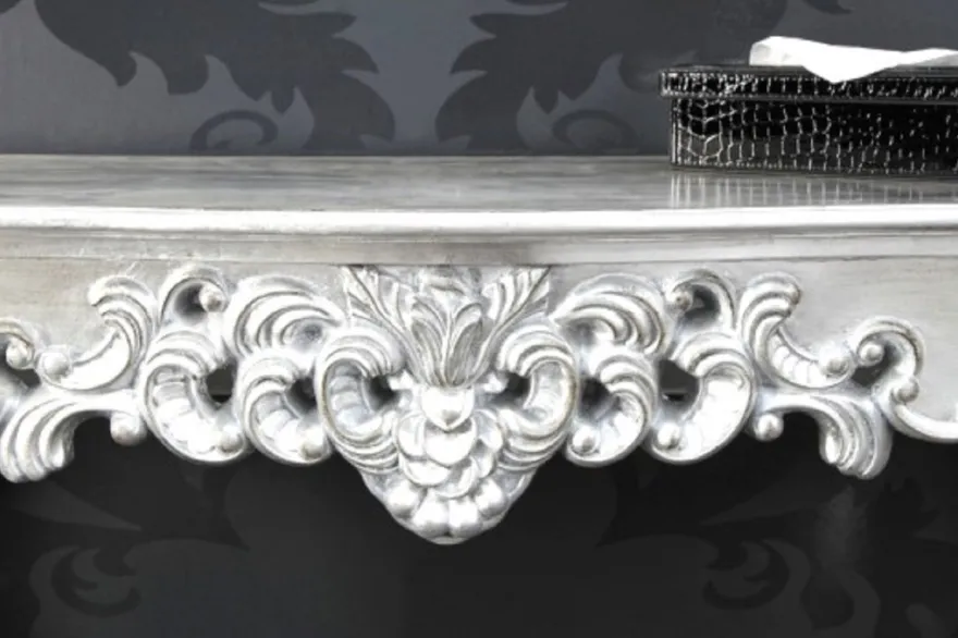 Casa Padrino Barock Konsole Silber 85 cm - Barockstil Konsolentisch - Barock Möbel