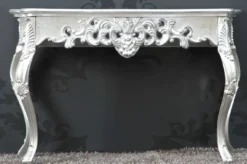 Casa Padrino Barock Konsole Silber 85 cm - Barockstil Konsolentisch - Barock Möbel