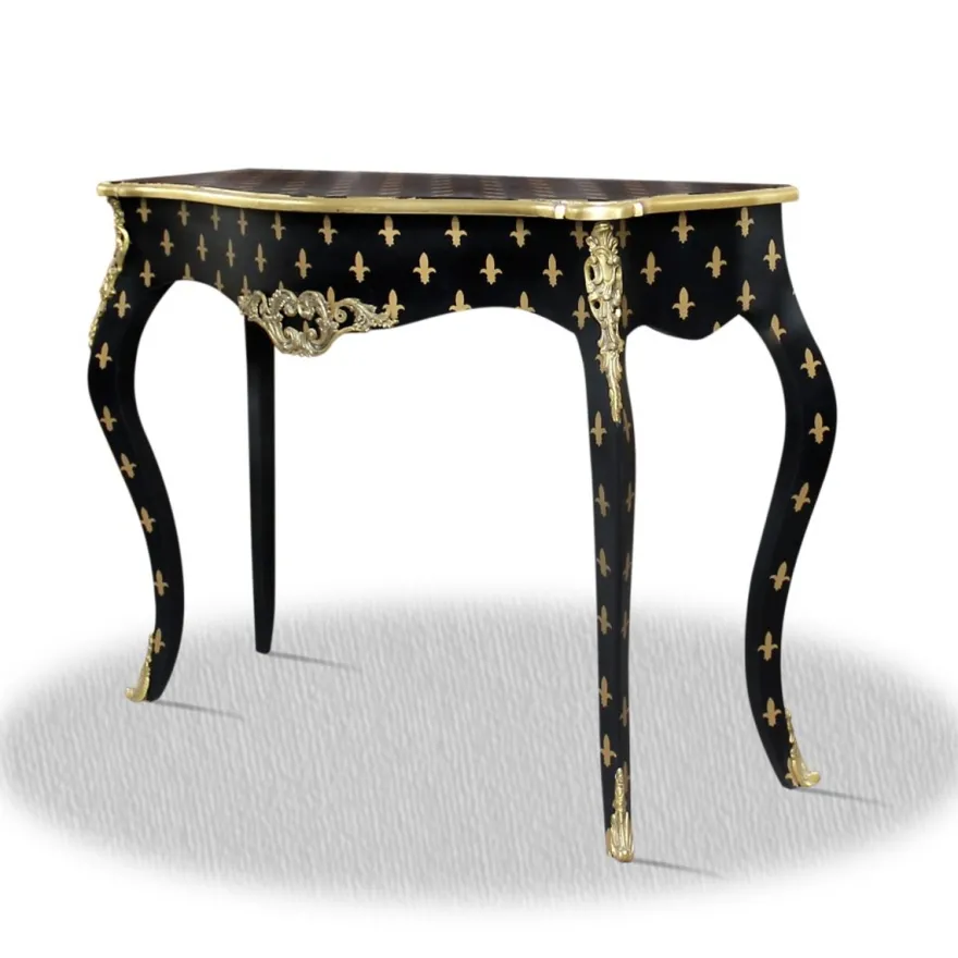 Casa Padrino Barock Konsole Schwarz Gold 100 x 40 x H. 85 cm - Barock Konsolentisch