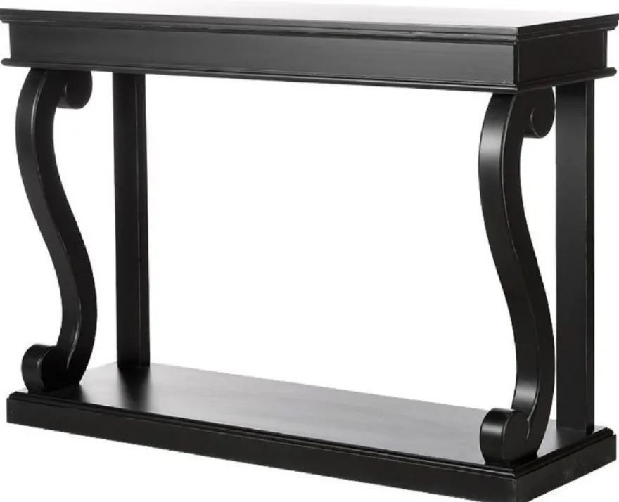 Casa Padrino Barock Konsole Schwarz 145 x 45 x H. 100 cm - Handgefertigter Konsolentisch im Barockstil - Prunkvolle Barockstil Konsole - Barock Möbel - Antik Stil Möbel - Barockstil Möbel