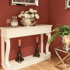 Casa Padrino Barock Konsole Weiss - Luxus Konsolentisch Sideboard im Antik Stil - 140 x 100 x 45 cm