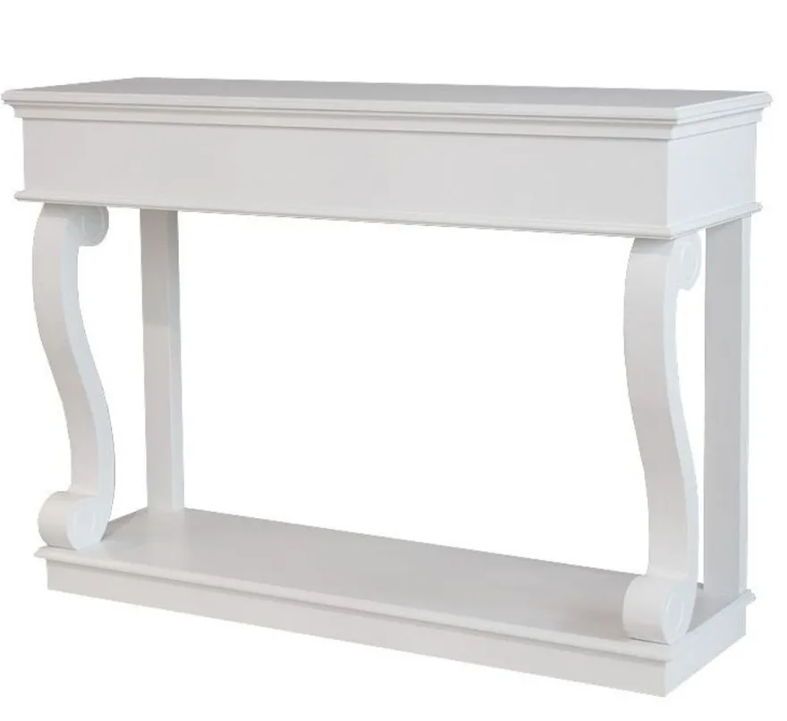 Casa Padrino Barock Konsole Weiss - Luxus Konsolentisch Sideboard im Antik Stil - 140 x 100 x 45 cm