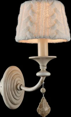 Casa Padrino Barock Kristall Wandleuchte Wandlampe Beige 15 x 23 x H. 33 cm