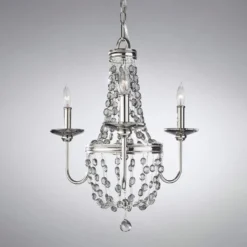 Casa Padrino Barock Kristall Kronleuchter Silber Ø 47 x H. 50,2 cm - Barock Leuchten