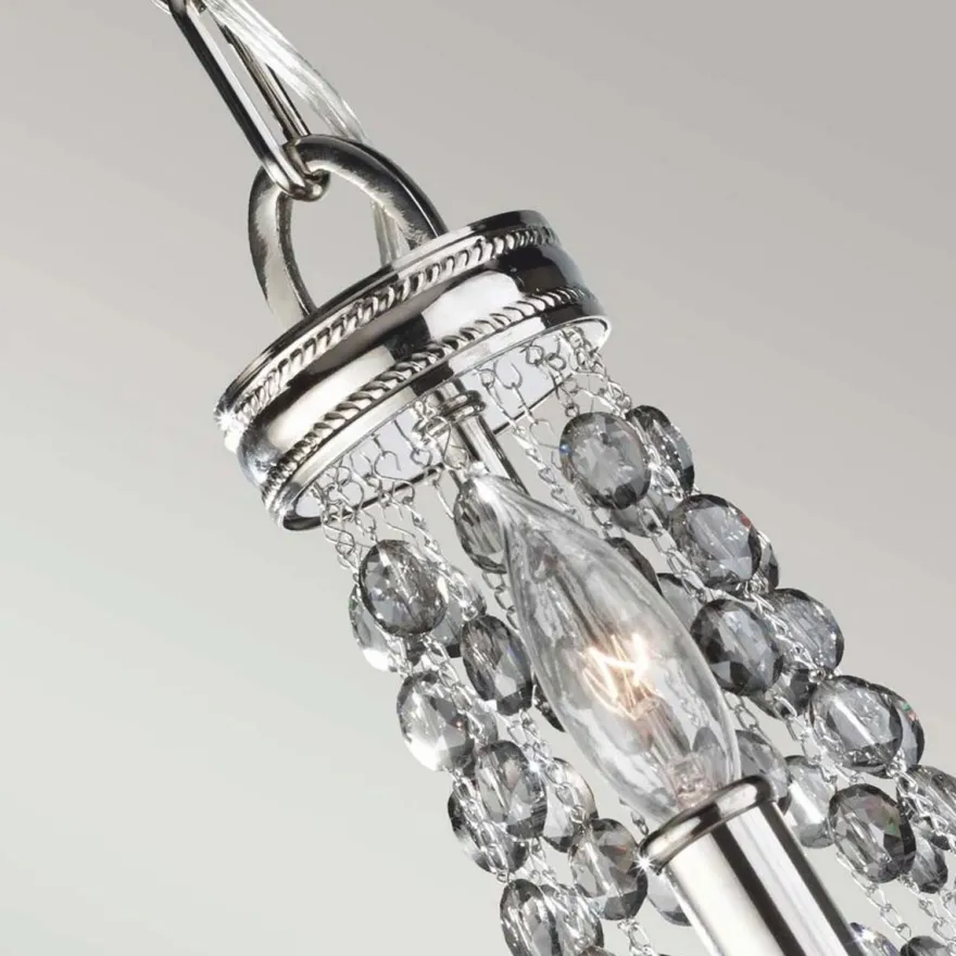 Casa Padrino Barock Kristall Kronleuchter Silber Ø 47 x H. 50,2 cm - Barock Leuchten