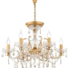 Casa Padrino Barock Kristall Kronleuchter Gold Ø 62 x H. 56 cm - Prunkvoller Lüster im Barockstil - Barock Möbel