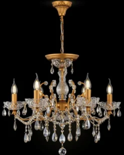 Casa Padrino Barock Kristall Kronleuchter Gold Ø 62 x H. 56 cm - Prunkvoller Lüster im Barockstil - Barock Möbel