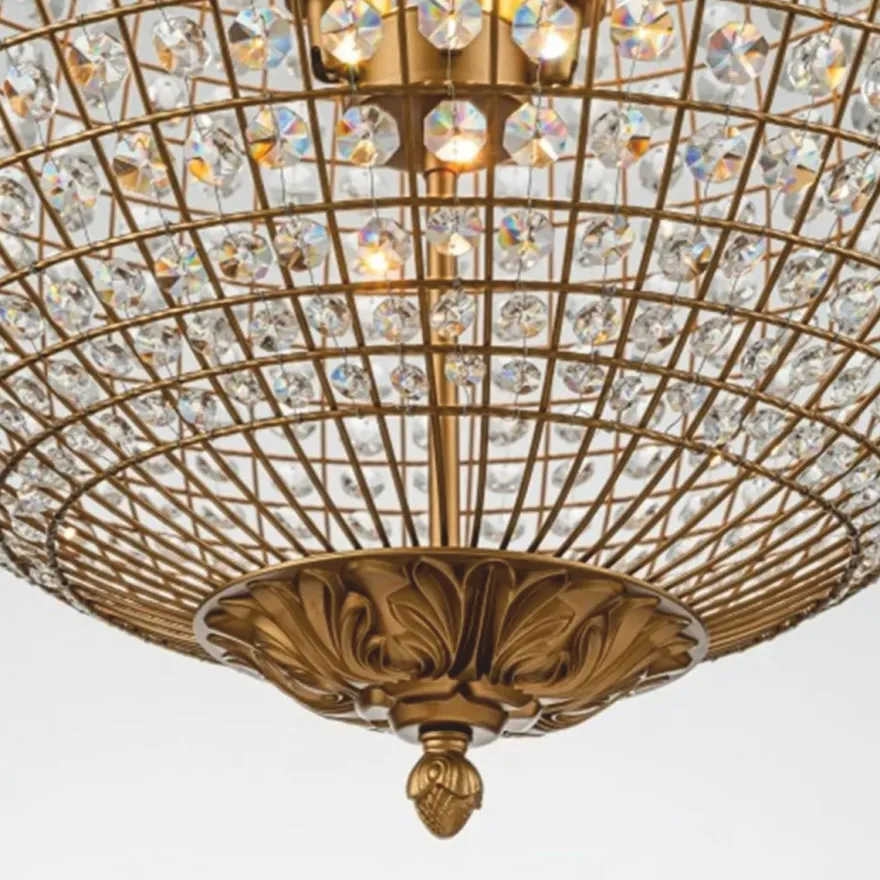 Casa Padrino Barock Kristall Kronleuchter Gold Ø 61 x H. 80 cm - Barock Leuchten