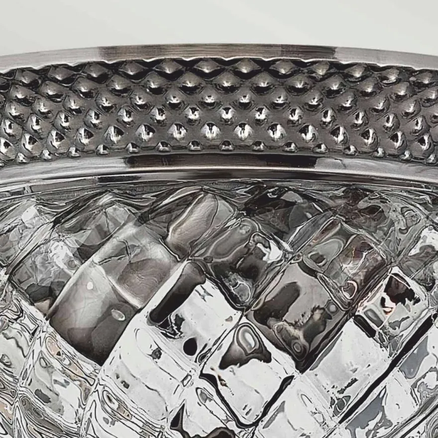 Casa Padrino Barock Kristall Deckenleuchte Antik Silber Ø 40,6 cm