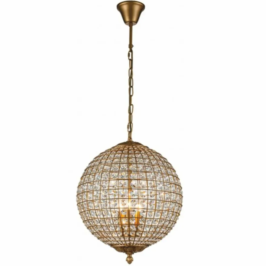 Casa Padrino Barock Kristall Kronleuchter Gold Ø 40 x H. 50 cm - Barock Leuchten