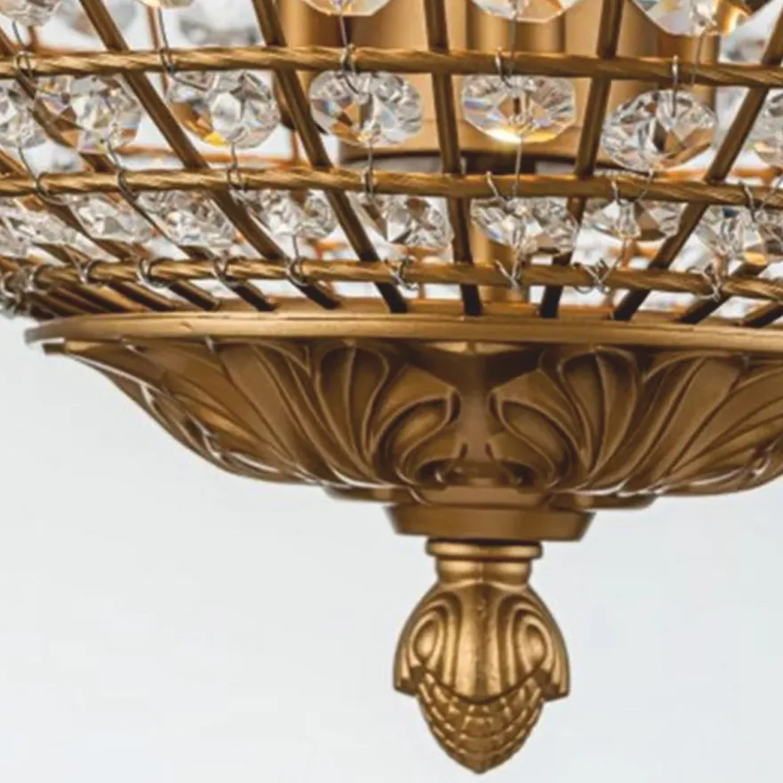 Casa Padrino Barock Kristall Kronleuchter Gold Ø 40 x H. 50 cm - Barock Leuchten