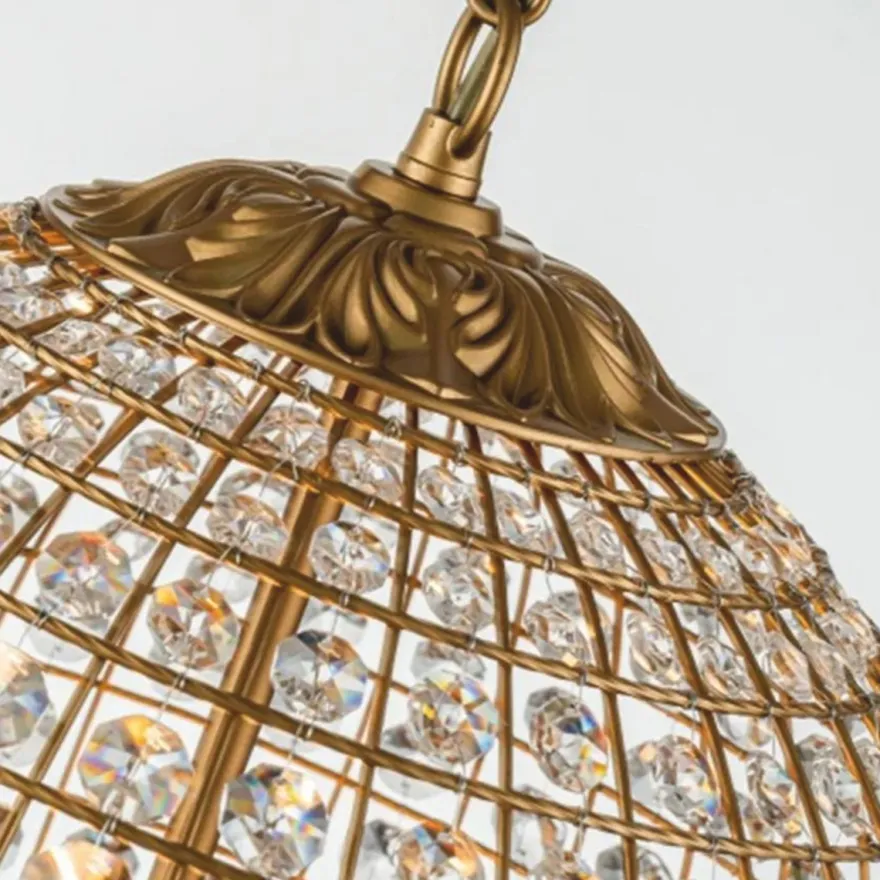 Casa Padrino Barock Kristall Kronleuchter Gold Ø 40 x H. 50 cm - Barock Leuchten