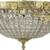 Casa Padrino Barock Kristall Deckenleuchte Gold Ø 40 cm - Runde Deckenlampe im Barockstil - Barock Leuchten - Edel & Prunkvoll