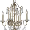 Casa Padrino Barock Kristall Kronleuchter Silber / Gold Ø 41,3 x H. 49,4 cm - Eleganter Kronleuchter im Barockstil - Barock Möbel