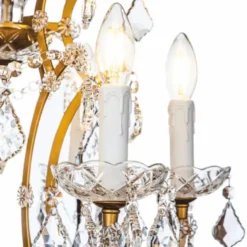 Casa Padrino Barock Kristall Tischleuchte Gold H. 85 cm - Prunkvolle Barockstil Schreibtischleuchte - Barock Kristall Leuchten