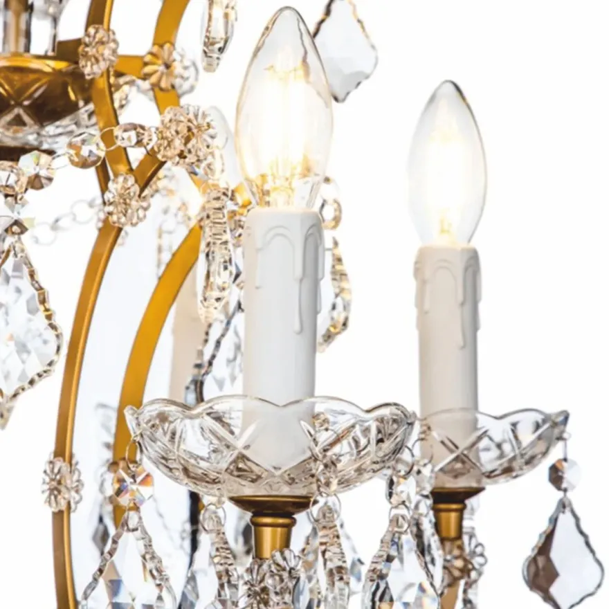Casa Padrino Barock Kristall Tischleuchte Gold H. 85 cm - Prunkvolle Barockstil Schreibtischleuchte - Barock Kristall Leuchten