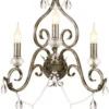 Casa Padrino Barock Kristall Wandleuchte Antik Silber 48 x H. 51 cm - Prunkvolle Barockstil Metall Wandlampe - Barock Leuchten - Edel & Prunkvoll