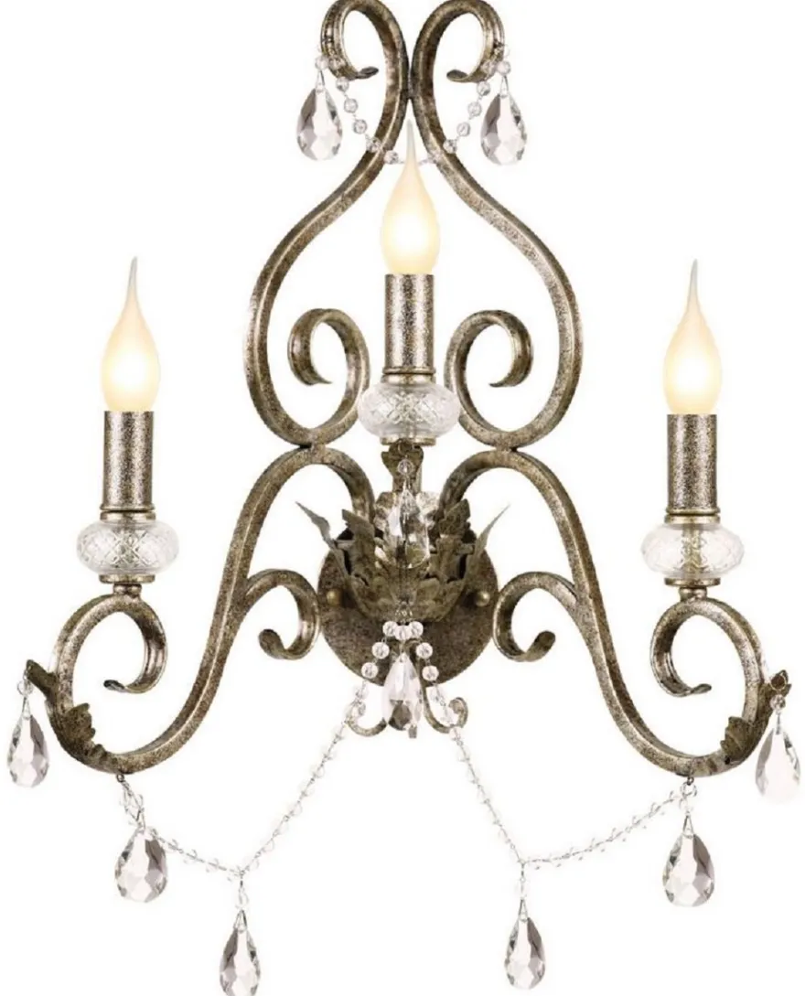 Casa Padrino Barock Kristall Wandleuchte Antik Silber 48 x H. 51 cm - Prunkvolle Barockstil Metall Wandlampe - Barock Leuchten - Edel & Prunkvoll