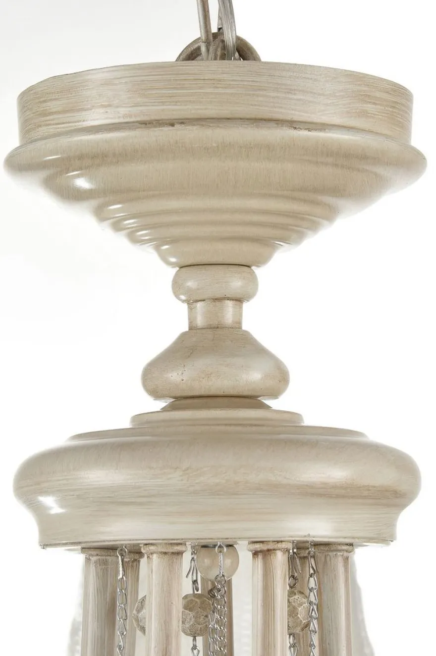 Casa Padrino Barock Kristall Kronleuchter 7-flammig in Beige - Ø 87 x H. 59 cm - Luxus Lüster für gehobene Wohnräume