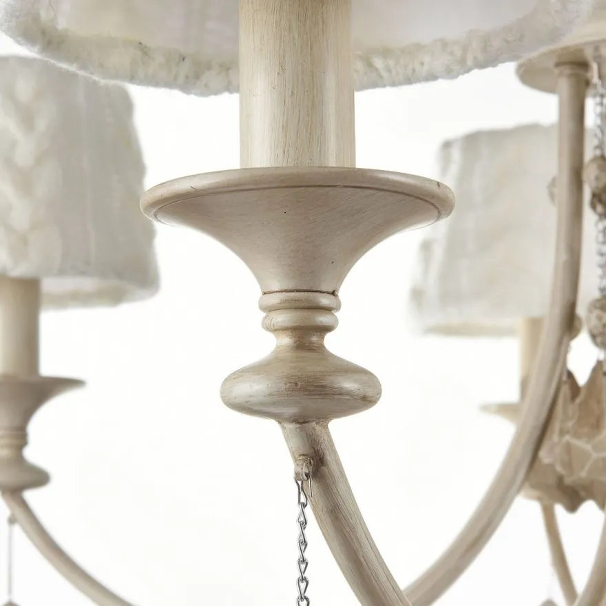 Casa Padrino Barock Kristall Kronleuchter 7-flammig in Beige - Ø 87 x H. 59 cm - Luxus Lüster für gehobene Wohnräume