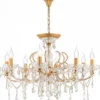 Casa Padrino Barock Kristall Kronleuchter Gold Ø 76 x H. 56 cm - Prunkvoller Lüster im Barockstil - Barock Möbel