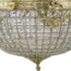 Casa Padrino Barock Kristall Deckenleuchte Gold Ø 50 cm - Runde Deckenlampe im Barockstil - Barock Leuchten - Edel & Prunkvoll