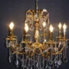 Casa Padrino Barock Kristall Kronleuchter 8-Flammig Gold 83 x 80.5 cm - Hängeleuchte Lüster Deckenlampe