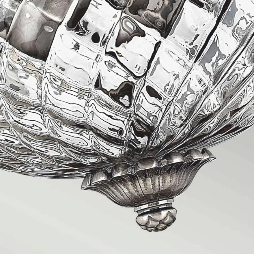 Casa Padrino Barock Kristall Deckenleuchte Antik Silber Ø 30,5 cm