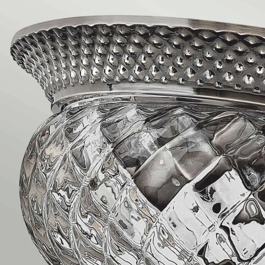 Casa Padrino Barock Kristall Deckenleuchte Antik Silber Ø 30,5 cm