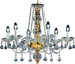Casa Padrino Barock Kristall Kronleuchter Gold Ø 65 x H. 58 cm - Edel & Prunkvoll