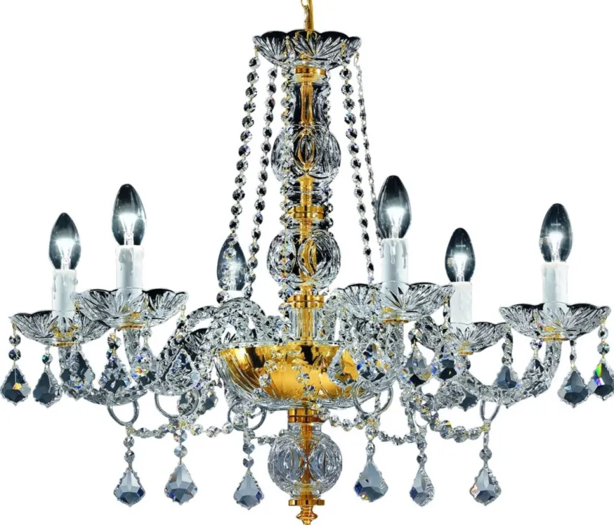 Casa Padrino Barock Kristall Kronleuchter Gold Ø 65 x H. 58 cm - Edel & Prunkvoll