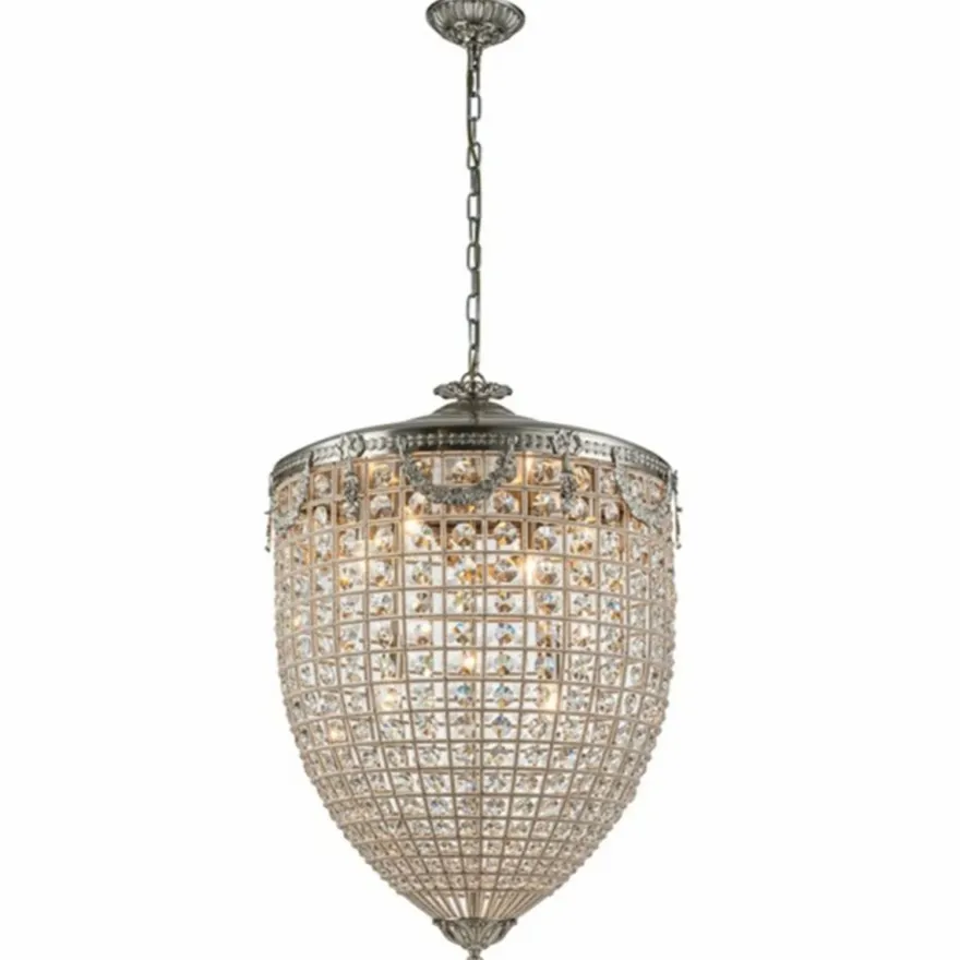 Casa Padrino Barock Kristall Kronleuchter Silber Ø 60 x H. 85 cm - Barock Leuchten
