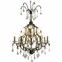 Casa Padrino Barock Kristall Kronleuchter Gold Ø 95 x H. 135 cm - Barock Leuchten