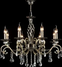 Casa Padrino Barock Kristall Decken Kronleuchter Bronze 72 x H 59 cm - Antik Stil Möbel Lüster Leuchter Hängeleuchte