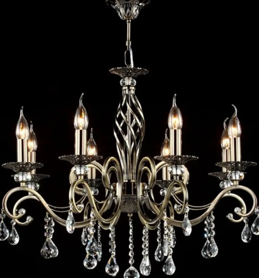Casa Padrino Barock Kristall Decken Kronleuchter Bronze 72 x H 59 cm - Antik Stil Möbel Lüster Leuchter Hängeleuchte