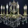 Casa Padrino Barock Kristall Kronleuchter 8-Flammig Gold ModK7 - Hängeleuchte Lüster Hängelampe Deckenlampe