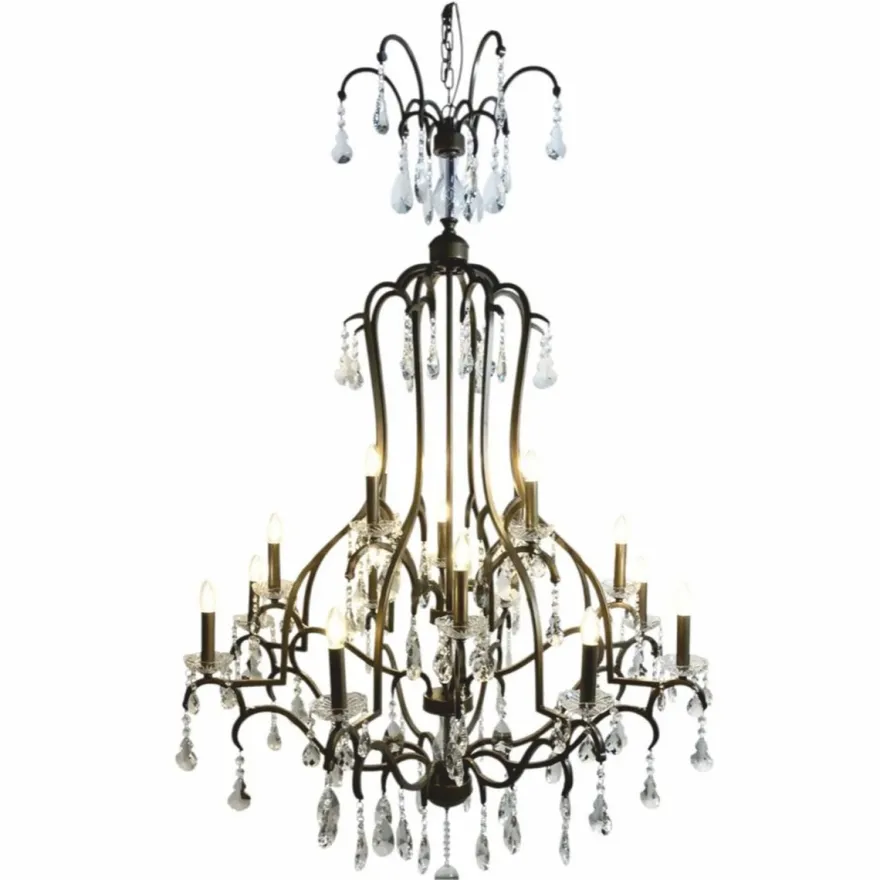 Casa Padrino Barock Kristall Kronleuchter Gold Ø 120 x H. 160 cm - Barock Leuchten
