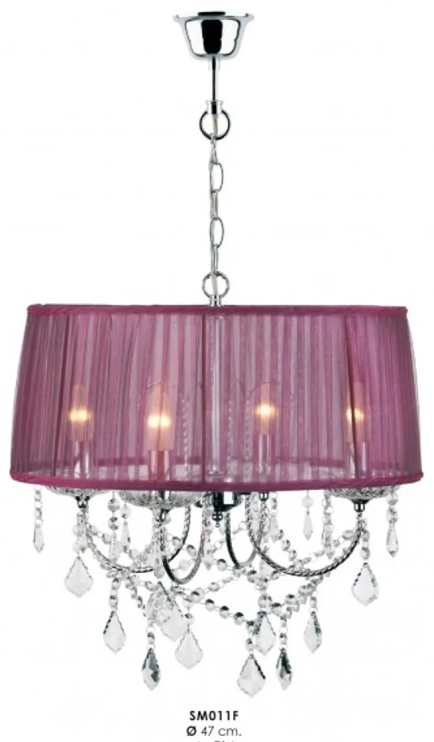 Casa Padrino Barock Kristall Kronleuchter Lila Durchmesser Ø 47 cm - Barock Leuchten
