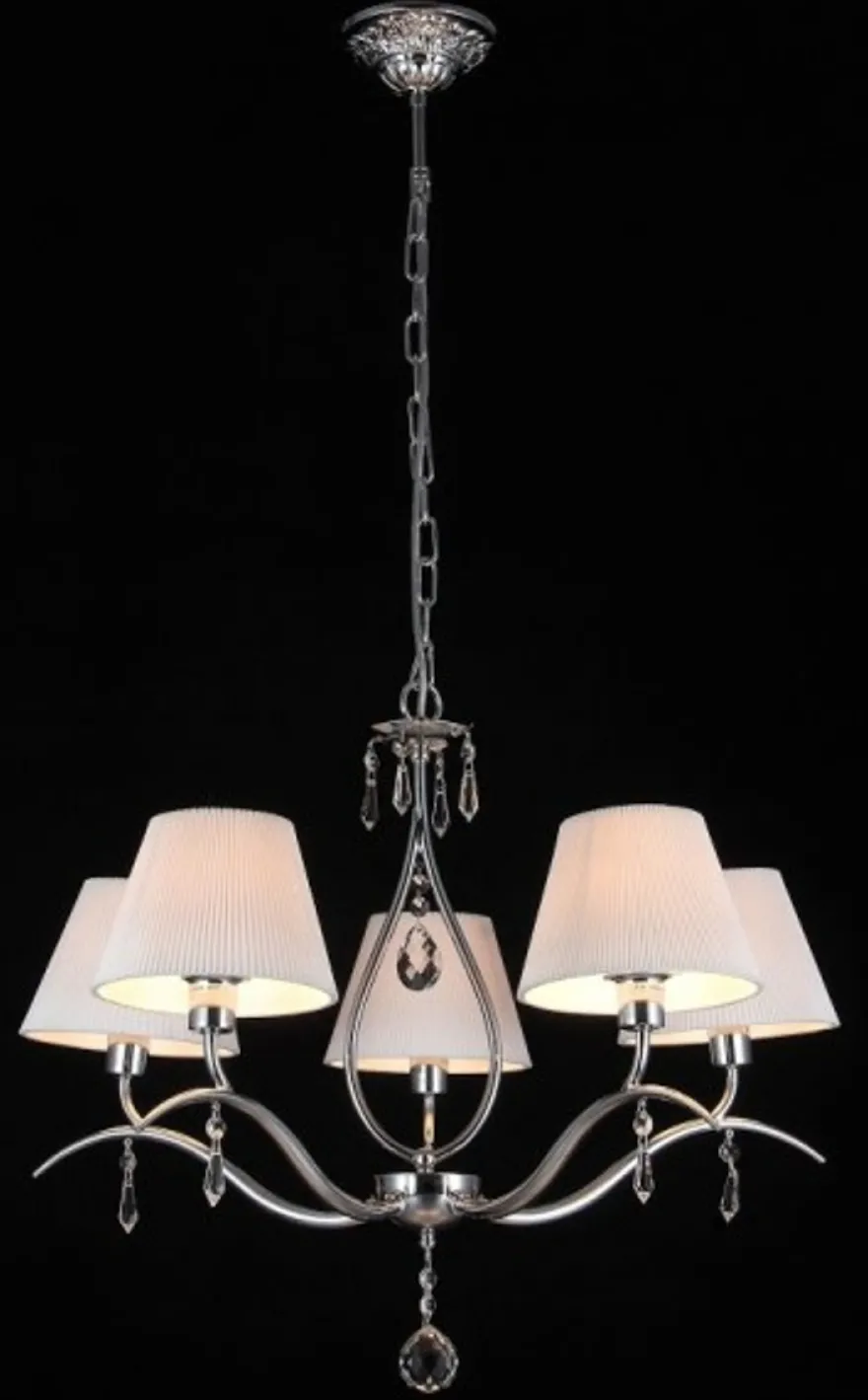 Casa Padrino Barock Kristall Decken Kronleuchter Nickel 50 x H 62 cm - Antik Stil Deckenleuchte